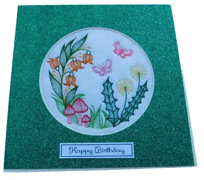 Complete Handmade Machine Embroidery Birthday Card  Wild Flowers • £3.50