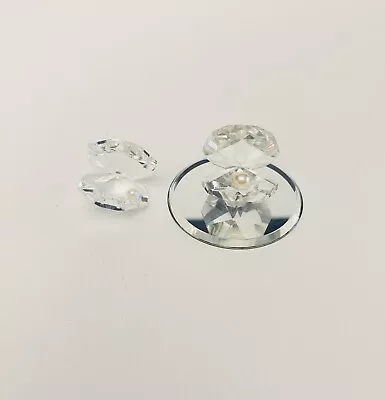 Crystal / Glass - Pair Of Oysters With Pearls One On A Mirror Plate Ornaments • $25