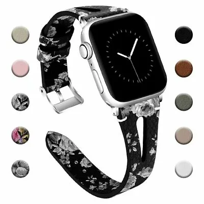 $6.81 • Buy Genuine Leather Band Strap For Apple Watch Series 5 4 3 2 1 38mm 40mm 42mm 44mm