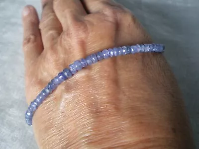 Tanzanite Graduated Slider Bracelet 18 Carats In 1 Gram 925 Sterling Silver • £28