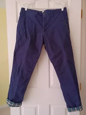 Gap Men's Flannel-lined Pants 36 X 32 Slim Stretch Blue EUC • $24.99
