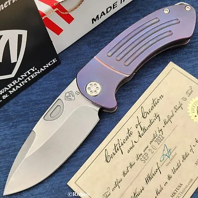 Medford Theseus Flipper S35VN Tumbled Drop Point Blade Violet Titanium - Dealer • $550