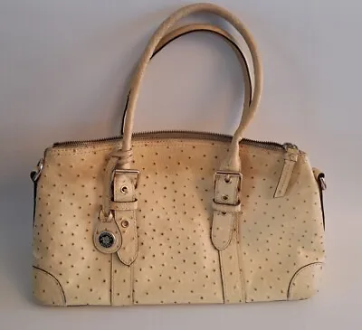 Vintage Dooney & Bourke Cream / Tan Ostrich Leather Purse / Handbag • $69.99