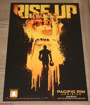 Nycc 2017 Pacific Rim Uprising  Rise Up  11 X 17 Promo Poster/ Print  2023 • $10.45