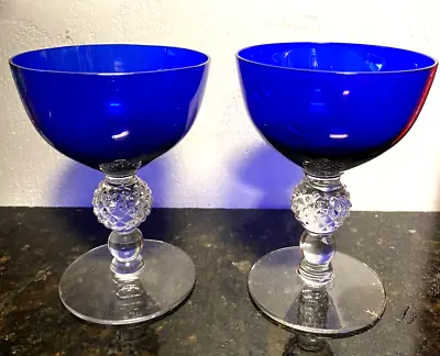 VTG Morgantown Ritz Cobalt Blue Golf Ball Port Wine Aperitif Glass Goblet 4in • $29.99