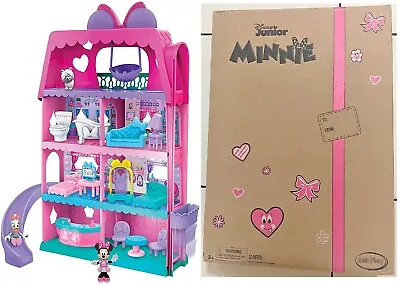 Minnie Mouse Bow-Tel Hotel Ages 3+ Toy Play Dollhouse House Doll Disney Junior • $127.78