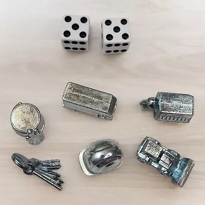 Monopoly City Metal Game Pieces & Dice Complete Set Of 8 Original Replacement • $11.19