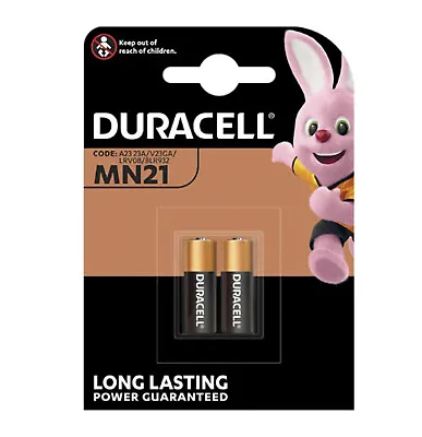 2 X Duracell MN21 A23 12V Alkaline Batteries 23A LRV08 K23A E23A V23GA 12 Volt  • £3.45