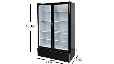 NEW 40  Commercial 2 Glass Door Merchandiser Refrigerator Display Cooler 21 Cu • $1453.08