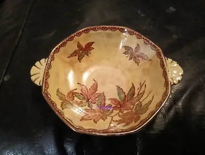 Maling Ware Lustre Bowl Dish Golden Spray • £13