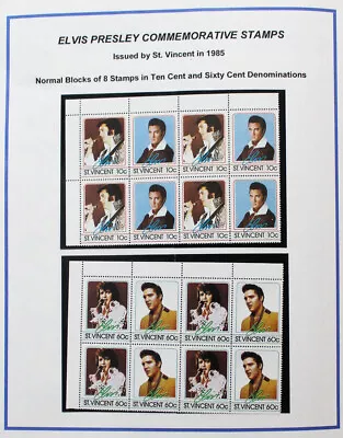 Saint Vincent 1985 Elvis Presley Mint NH Stamp Collection • $37.50