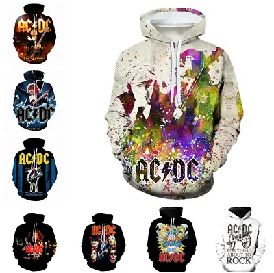 Mens Womens Children Rock Hoodie AC/DC 3D Sweatshirt Hood Jumper Unisex Pullover • £21.60