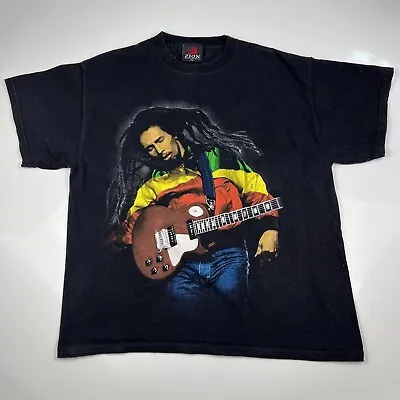 Vintage Y2K 2006 Bob Marley Rasta Black Shirt Reggae Music Band Tee Men's Large • $29.99