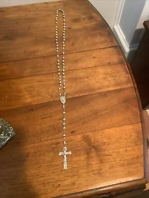 Vintage Sterling Silver Swift & Fisher SF Signed Catholic Rosary 20”& 25gm • $65