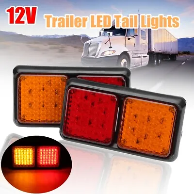 $16.99 • Buy Pair 12V 72LED Trailer Tail Lights Turn Signal Lamp Stop Indicator Caravan Truck