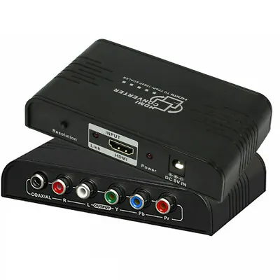 HDMI To Component Scaler Converter 1080P HDMI To VGA Or YPbPr 5RCA Video Adapter • £26.39