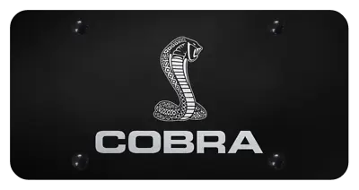 $41.95 • Buy COBRA Emblem Black License Plate Licensed (Mustang Laser Etched Premium Design)