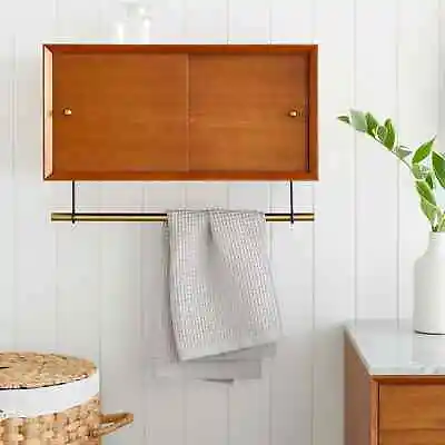 West Elm Mid Century Bathroom Cabinet Acorn And Brass • $119