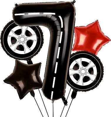 Race Car Balloons Wheel Tire Balloons 7th Birthday Party Decorations For Boys | • $29.95