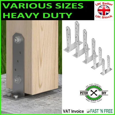 PERGOLA POST SUPPORT Heavy Duty Galvanised ( TT  Type) Foot Shoe Fence Thick:5mm • £8.47