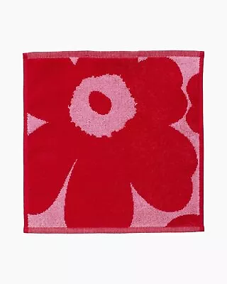 Marimekko Towel  Unikko Face Towel (30cm X 30 Cm) Red Pink Cotton • $14