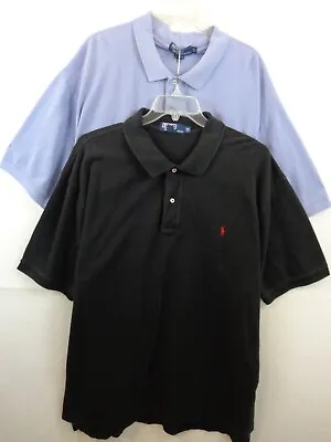 Polo By Ralph Lauren Shirt Men's 3XLB Black Purple Polo Short Sleeve Lot Of 2 • $32.99