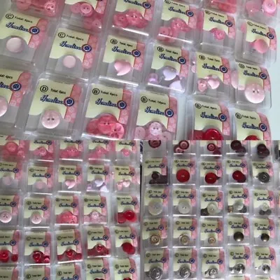 £2.69 • Buy Pink Buttons  Haberdashery Sewing Hemline Flower, Fisheye, Heart Etc Etc