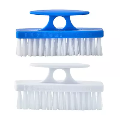 Superio 2 Pack Durable Nail Brush Cleaner W/ Handle Stiff Bristles -Blue White • $7.99