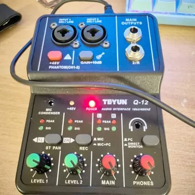 Sound Card Audio Mixer Sound Board Console Desk System Interface 4 Channel 48V • £0.99
