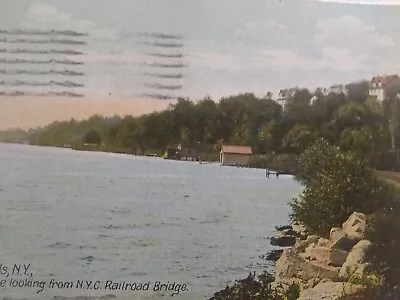 VTG Postcard. Seneca Falls N.Y. Cayuga Lake Looking From N.Y.C. Railroad Bridge • $14.97