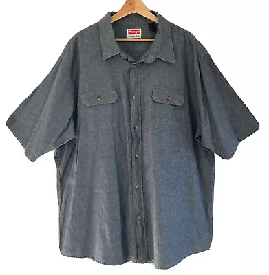 Wrangler Men’s Blue Short Sleeve Button Up Shirt | Size 3XT • $35