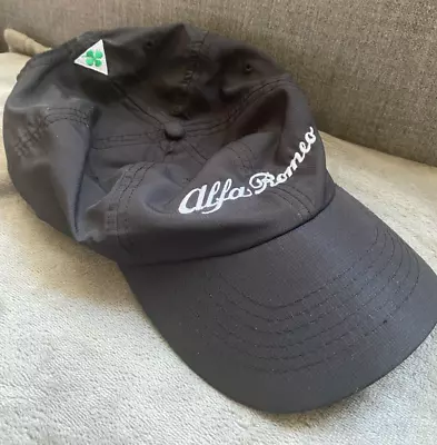 ALFA ROMEO Black QUADRIFOGLIO Floppy Baseball Cap Hat Adjustable • $20