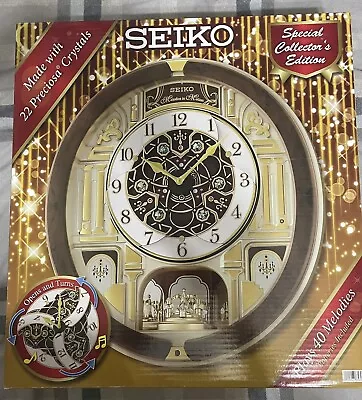 Seiko Melodies In Motion Wall Clock 40 Songs- Limited Edition- Golden Pillars • $75
