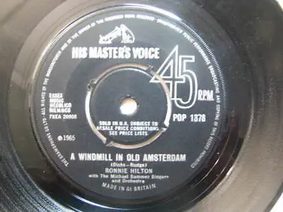 £3.50 • Buy Ronnie Hilton – A Windmill In Old Amsterdam 1965 7” HMV POP 1378