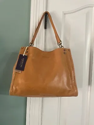 American Leather Co Lenox Triple Entry Satchel Cashew Vintage Shoulder Bag  NWT • $64