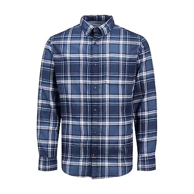 Jack & Jones Mens Soft Cotton Twill Long Sleeve Slim Fi Classic Check Shirt AU22 • £14.99