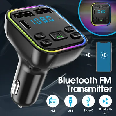 Bluetooth 5.0 MP3 Player Radio Car Kit Wireless FM Transmitter Dual USB Charger • $10.19