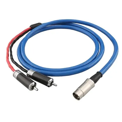 OFC Silver Plated 5Pin DIN MALE To 2 RCA Plug Audio Phono Tonearm Cable For Naim • $42.50