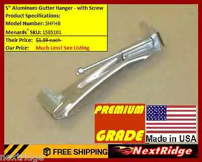 50 Premium Aluminum 5  Inch Quick Screw Hidden Rain Gutter Hangers Clip Bracket • $45.99