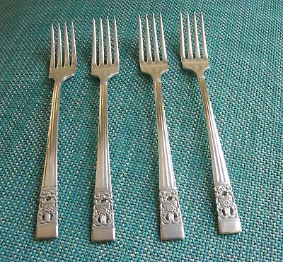 Set Of 4 Community Coronation Grille Forks Silver Plate Viande Grill Polished • $19.99