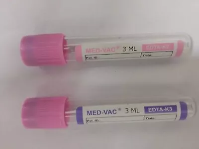 Med Vac Vacutainer K2 EDTA 3 ML 400 Tubes Free Ship Exp. April 2023 • $129