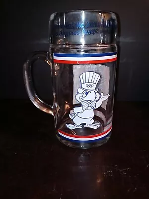 1984 Los Angeles Olympic Beer Mug Sam The Eagle XXIII Olympiad 8  Tall Glass • $14.39