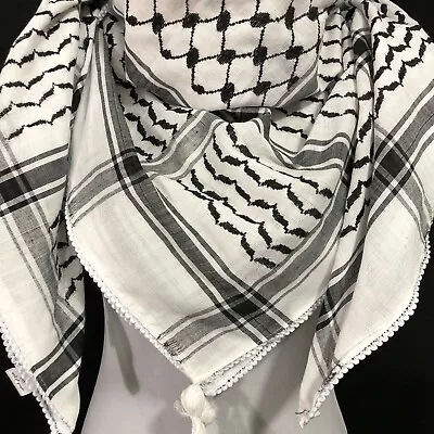 Shemagh All Original Made In Palestine Arab Scarf Kufiya Arafat Cotton • $24.69