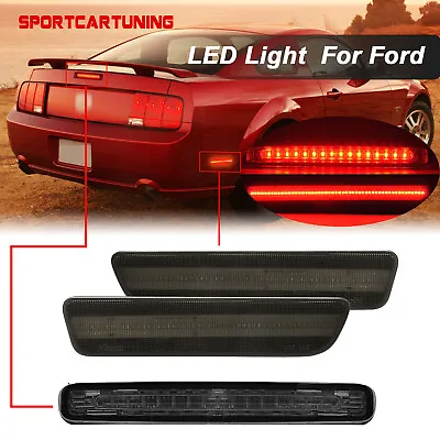 For 05-09 Ford Mustang LED Smoked Rear Side Marker Lamps + 3rd Third Brake Light • $57.99