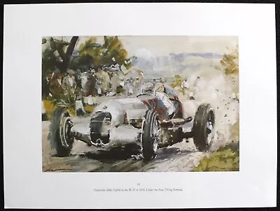 1934 Hill Climb Caracciola MERCEDES W 25 SILVER ARROW Walter GOTSCHKE Print • $36