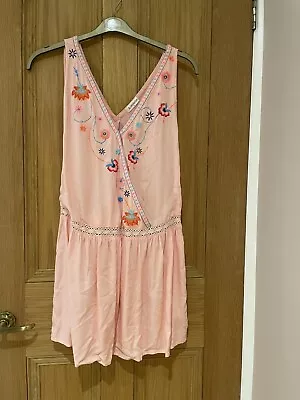 Accessorise Peach Colour  Beach Tunic Size M  Lovely Embroidered Detail Exc Cond • £0.99
