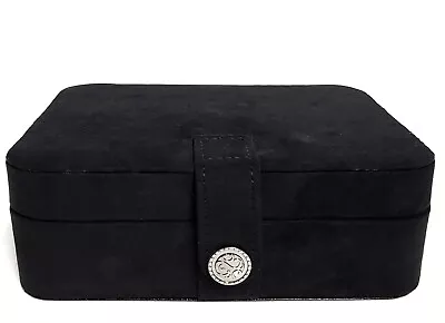 Mele And Co Giana Flocked Travel Jewelry Box Case Black Multi Sueded Fabric NIB • $35