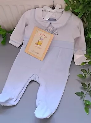 Baby Boy 0-3 Months BNWT Humphreys Corner Supersoft Velour Sleepsuit And Book... • £2.50