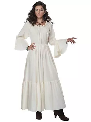 Renaissance Peasant Chemise Medieval Maid Marion Cream Adult Womens Costume L/XL • $65.95