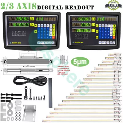 Linear Scale 2/3Axis Digital Readout DRO Display Glass Sensor Bridgeport Mill US • $56.99